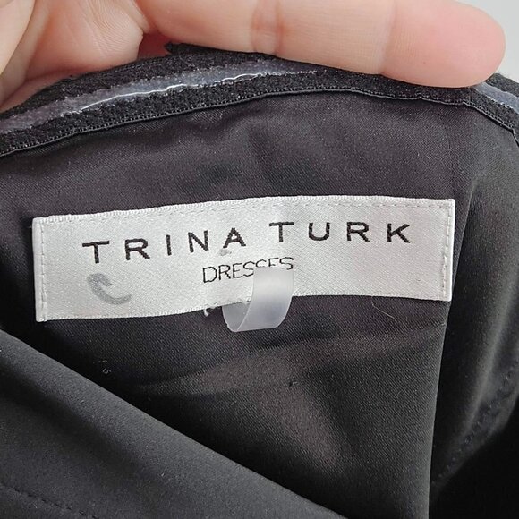 Trina Turk Silk Geometric Floral Jacquard Strapless Maxi Dress Women's 8 Preppy - Picture 7 of 13